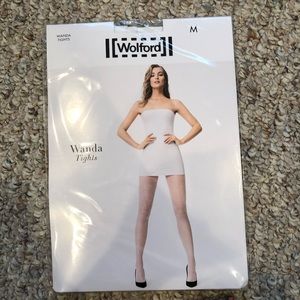 Wolford White Wanda Tights Fishnets